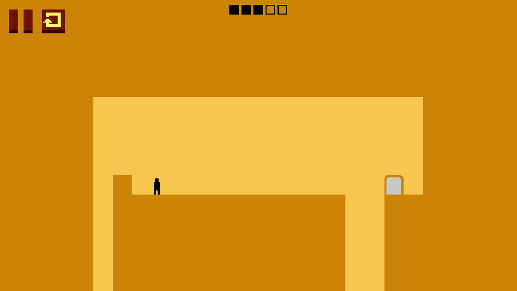 Vertical gameplay where the player approaches the exit while avoiding a moving hazard on a narrow platform.
