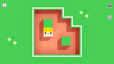 Level 7 of Longcat showing the cat stretched vertically inside a maze-shaped puzzle area with a square block obstacle.