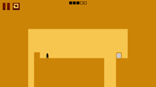 Vertical gameplay where the player approaches the exit while avoiding a moving hazard on a narrow platform.